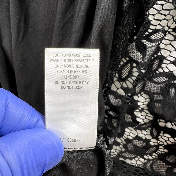 Taylor Black Lace Handkerchief Hem Sleeveless Dress 16 Fairy Grunge Witchy Goth - Picture 13 of 16